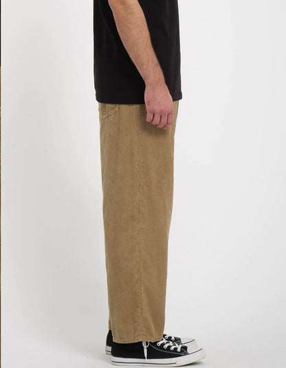 VOLCOM BILLOW TAPERED CORDUROY TROUSERS KHAKI