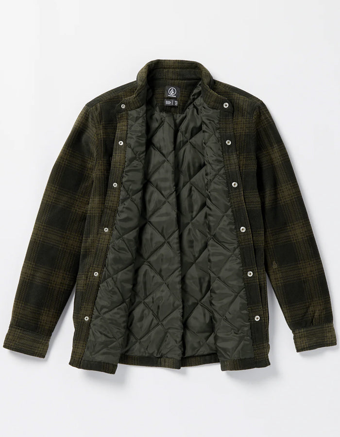  VOLCOM BOWERED FLEECE LONG SLEEVE SHIRT BISON