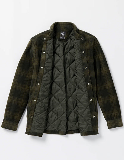  VOLCOM BOWERED FLEECE LONG SLEEVE SHIRT BISON