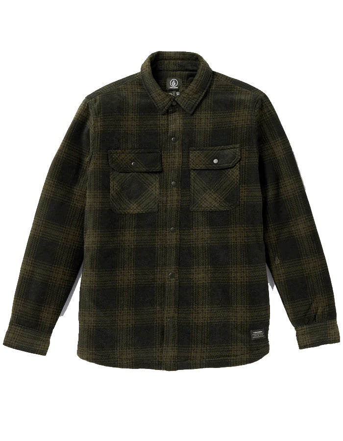  VOLCOM BOWERED FLEECE LONG SLEEVE SHIRT BISON