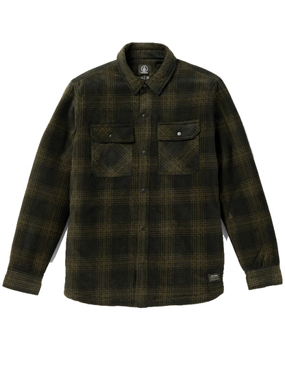  VOLCOM BOWERED FLEECE LONG SLEEVE SHIRT BISON
