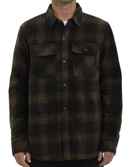  VOLCOM BOWERED FLEECE LONG SLEEVE SHIRT BISON