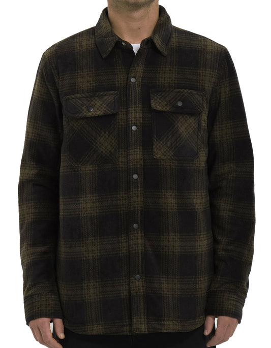  VOLCOM BOWERED FLEECE LONG SLEEVE SHIRT BISON