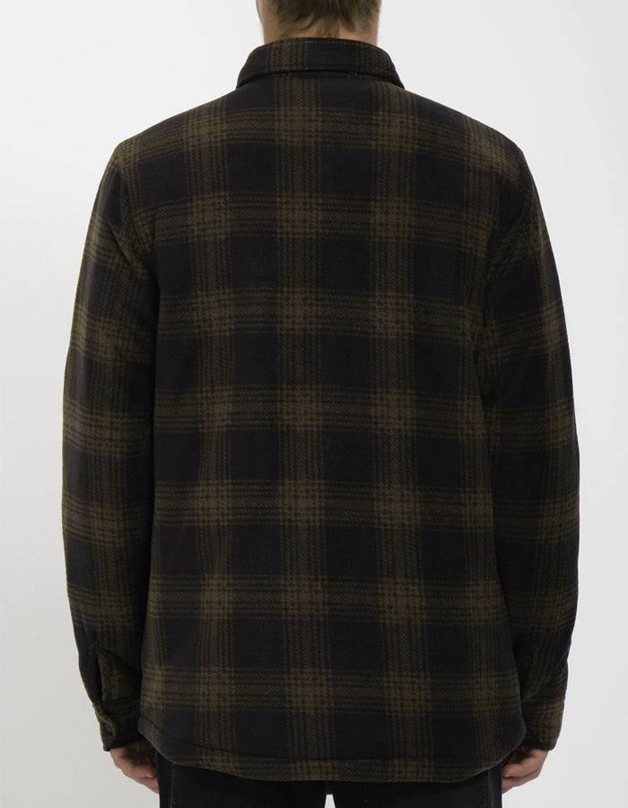  VOLCOM BOWERED FLEECE LONG SLEEVE SHIRT BISON