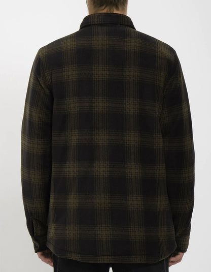  VOLCOM BOWERED FLEECE LONG SLEEVE SHIRT BISON