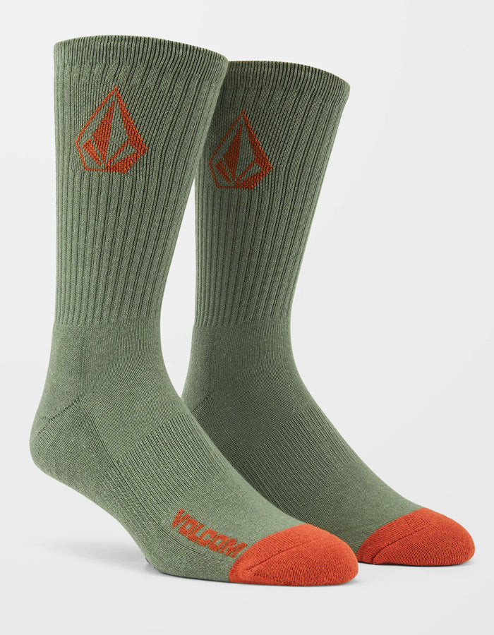  VOLCOM FULL STONE SOCKS WHITE 3 PACK AGAVE