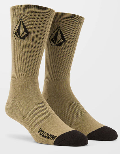  VOLCOM FULL STONE SOCKS WHITE 3 PACK AGAVE