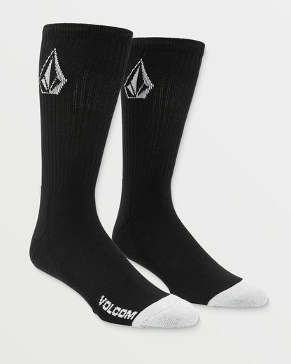  VOLCOM FULL STONE SOCKS WHITE 3 PACK PALE KHAKI
