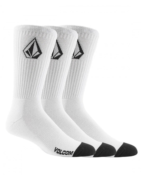 VOLCOM FULL STONE SOCKS WHITE 3 PACK
