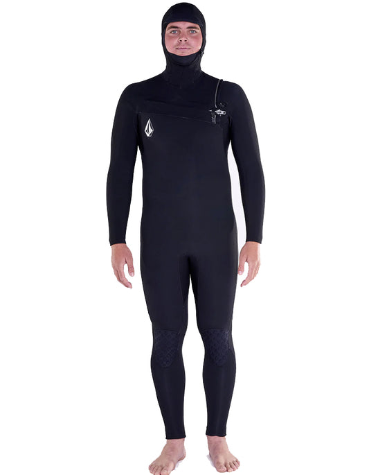  VOLCOM MODULATOR 5/4/3MM HOODED CHEST ZIP WETSUIT BLACK