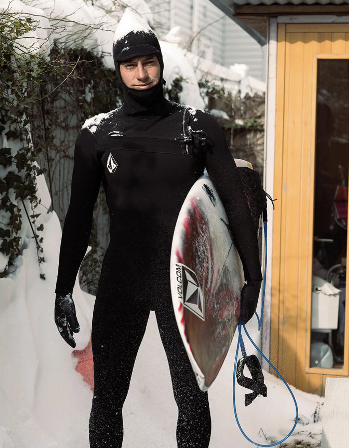  VOLCOM MODULATOR 5/4/3MM HOODED CHEST ZIP WETSUIT BLACK