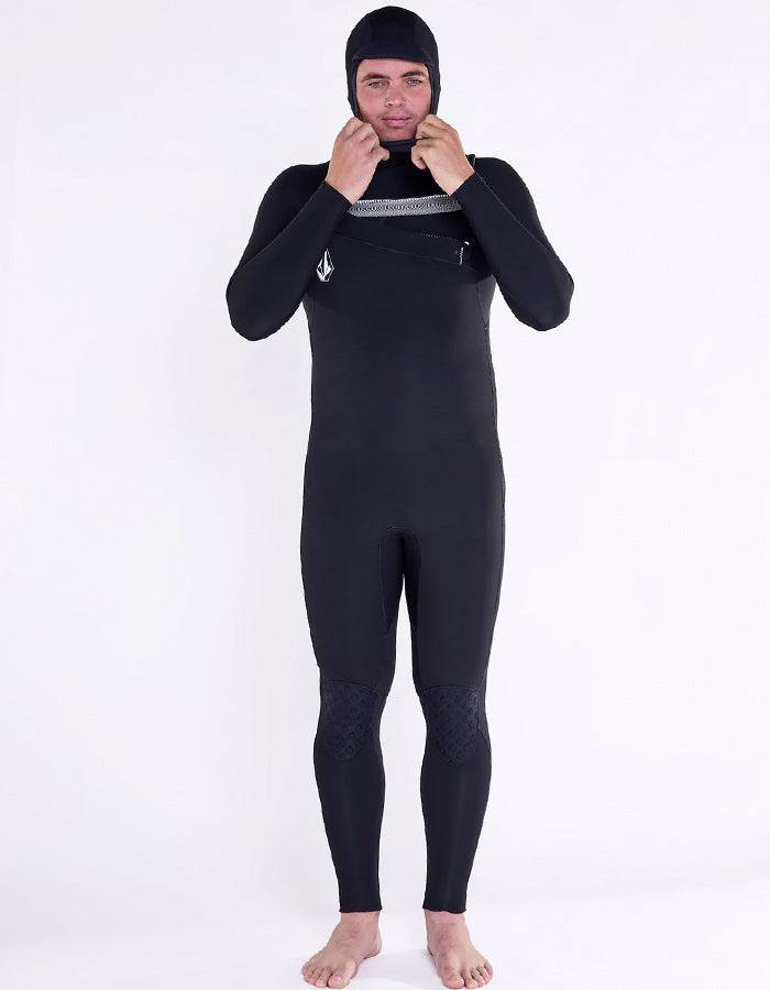  VOLCOM MODULATOR 5/4/3MM HOODED CHEST ZIP WETSUIT BLACK