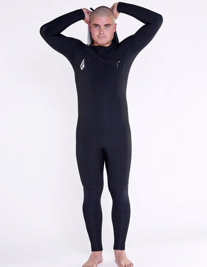  VOLCOM MODULATOR 5/4/3MM HOODED CHEST ZIP WETSUIT BLACK