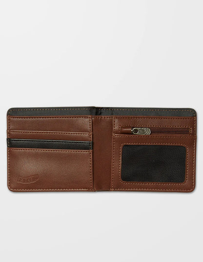  VOLCOM SLIM STONE S WALLET BROWN