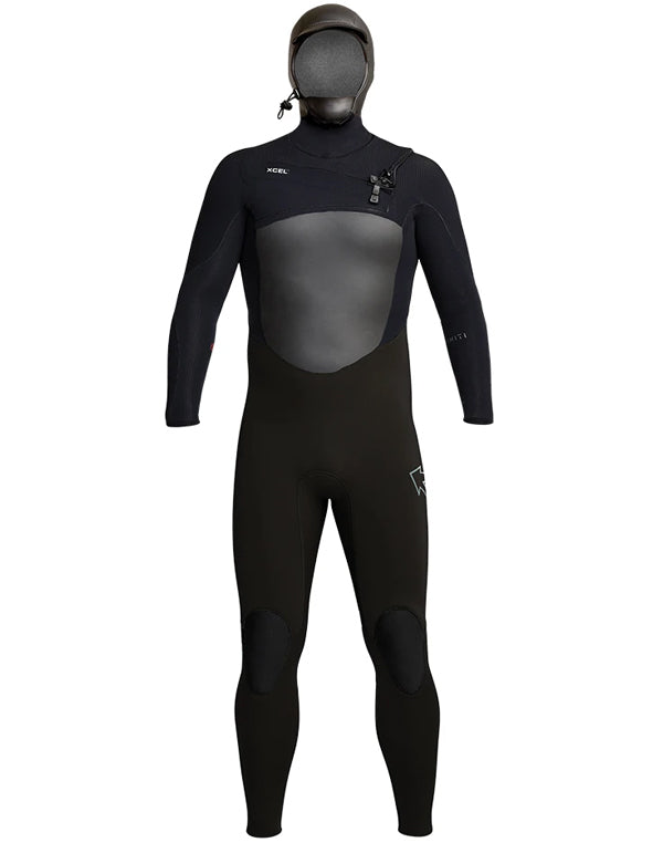  XCEL MENS INFINITI 5/4MM HOODED FULL WETSUIT BLACK